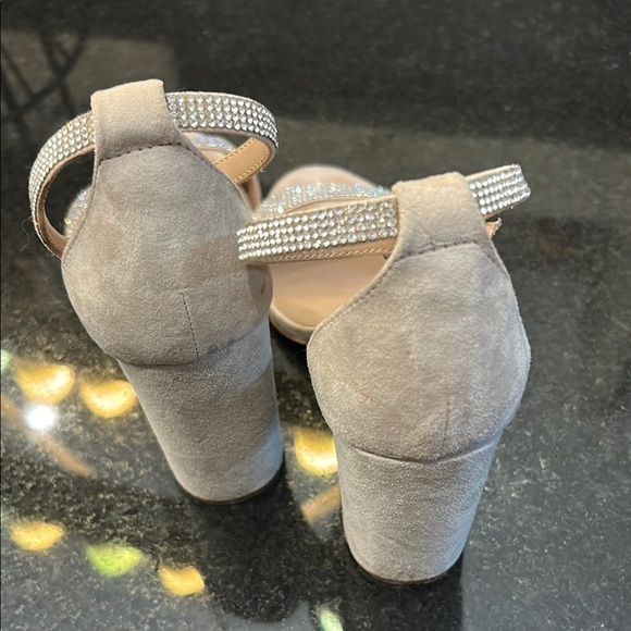 Steve Madden Cream High-Heeled Rhinestone Sandals - Picture 3 of 7